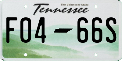 TN license plate F0466S