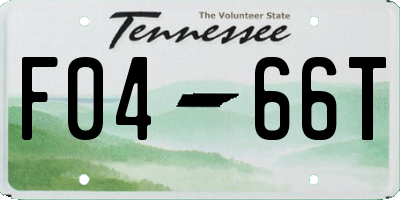 TN license plate F0466T