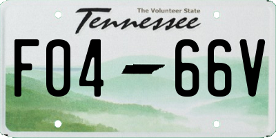 TN license plate F0466V