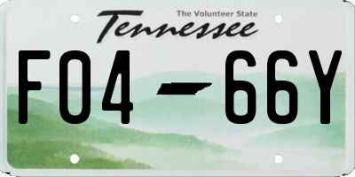 TN license plate F0466Y