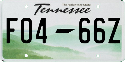 TN license plate F0466Z