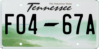 TN license plate F0467A
