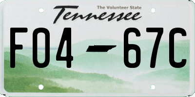 TN license plate F0467C