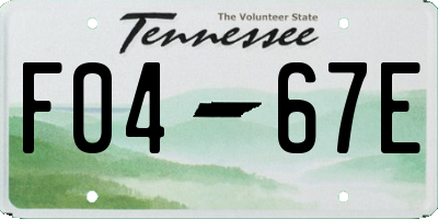 TN license plate F0467E