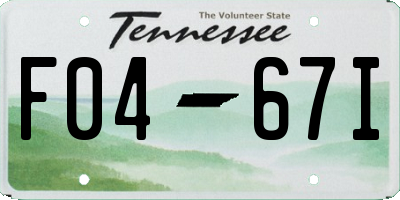 TN license plate F0467I
