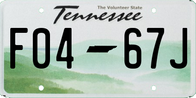 TN license plate F0467J