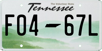 TN license plate F0467L