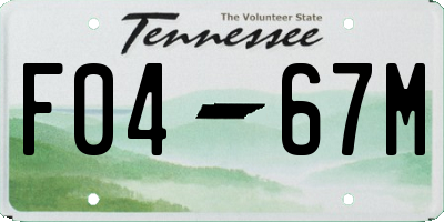 TN license plate F0467M
