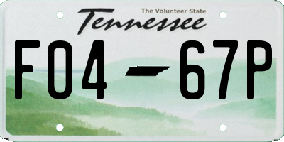 TN license plate F0467P
