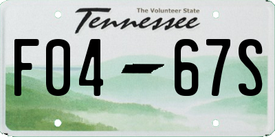 TN license plate F0467S
