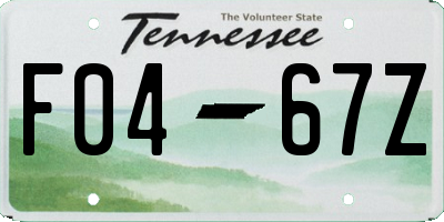 TN license plate F0467Z