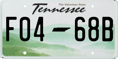 TN license plate F0468B