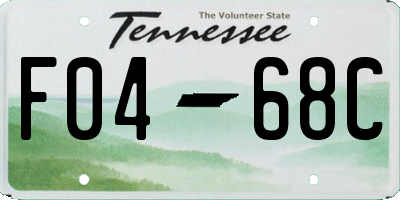 TN license plate F0468C