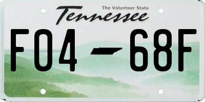 TN license plate F0468F