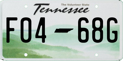 TN license plate F0468G