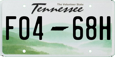 TN license plate F0468H