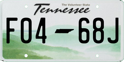 TN license plate F0468J