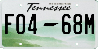 TN license plate F0468M