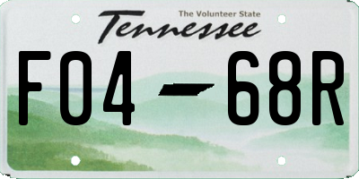 TN license plate F0468R