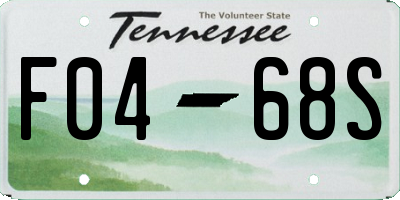 TN license plate F0468S