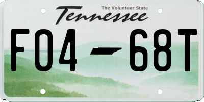 TN license plate F0468T
