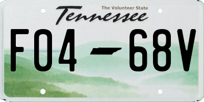 TN license plate F0468V