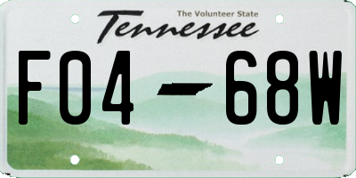 TN license plate F0468W