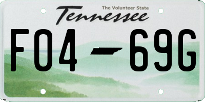TN license plate F0469G