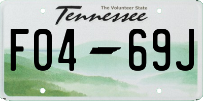 TN license plate F0469J
