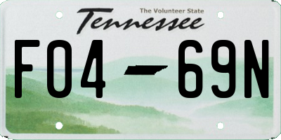 TN license plate F0469N