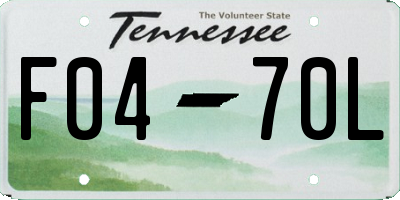 TN license plate F0470L