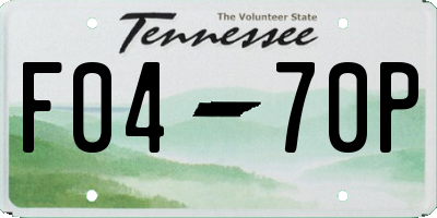 TN license plate F0470P
