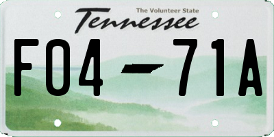TN license plate F0471A