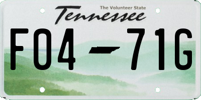 TN license plate F0471G