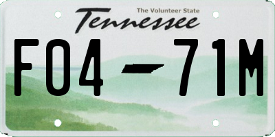 TN license plate F0471M