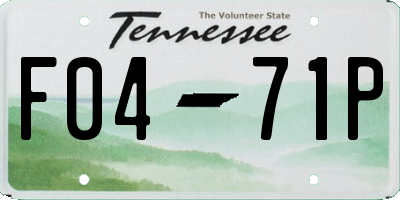 TN license plate F0471P