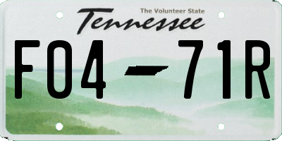 TN license plate F0471R
