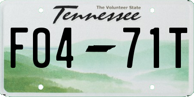 TN license plate F0471T