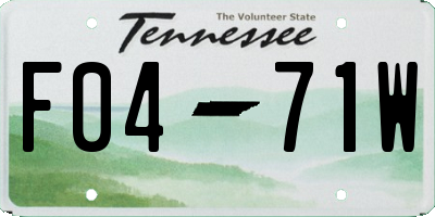 TN license plate F0471W