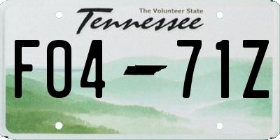 TN license plate F0471Z