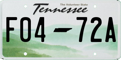 TN license plate F0472A