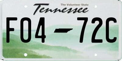 TN license plate F0472C