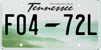 TN license plate F0472L