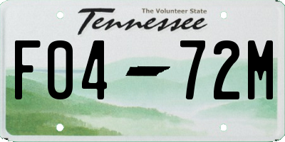 TN license plate F0472M