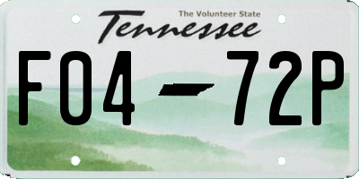 TN license plate F0472P