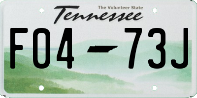 TN license plate F0473J