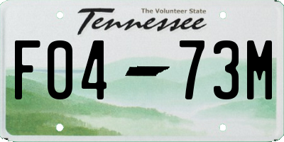 TN license plate F0473M