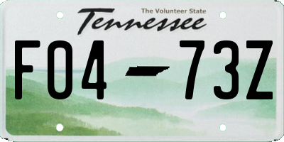 TN license plate F0473Z