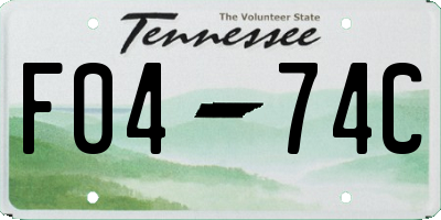TN license plate F0474C