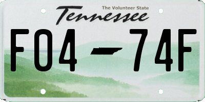 TN license plate F0474F